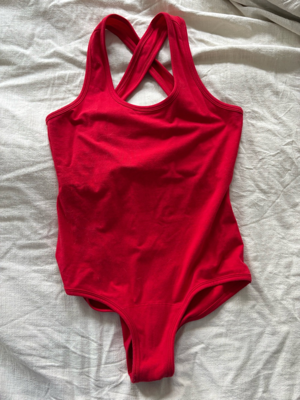 ARQ Red Scoop-Neck Bodysuit